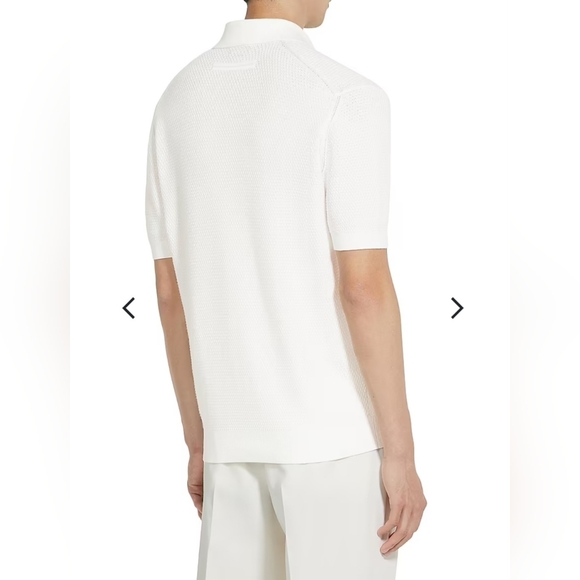 Zegna Italy Men Polo Ribbed Hem Shirt Premium Cotton Short Sleeve Ochre $1100 - Picture 6 of 16